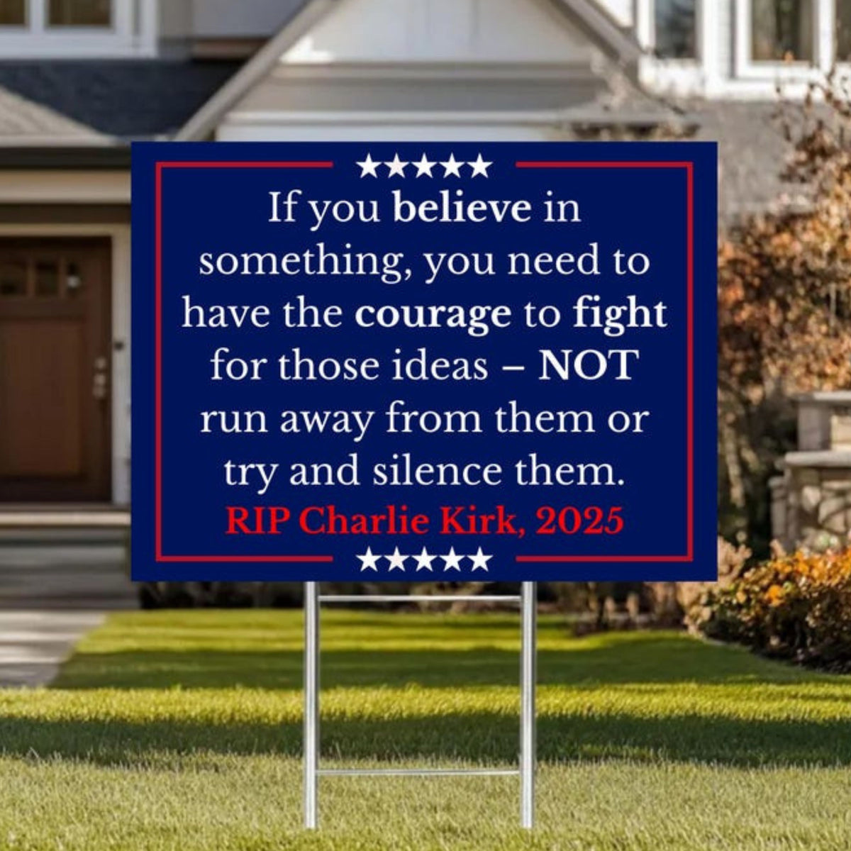 Charlie Kirk Yard Sign | Political Activist Statement Garden Decor | Social Justice for Charlie Sign 682998