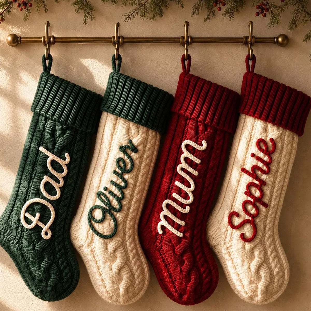 Personalized Christmas Stockings with Name, Holiday Decor, Cozy Winter Gift 686740 WFD