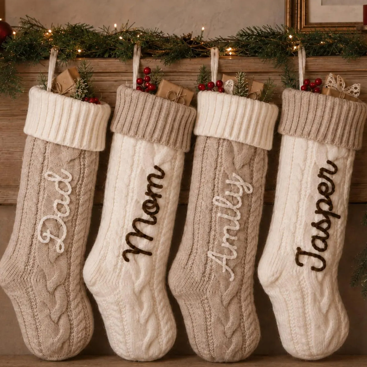 Personalized Christmas Stockings with Name, Holiday Decor, Cozy Winter Gift 686740 WFD