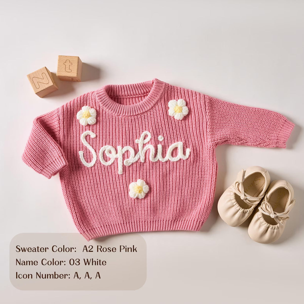 Custom Name Baby Sweater, Personalized Embroidered Toddler Knit Jumper, Baby Shower Gift 686835 WFD