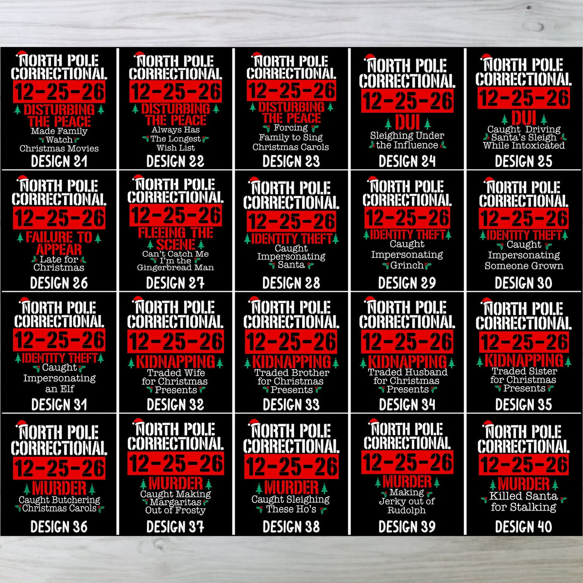 North Pole Correctional Christmas Shirt, Matching Family Christmas Shirts, Funny Xmas Holiday Tee 686770 WFD