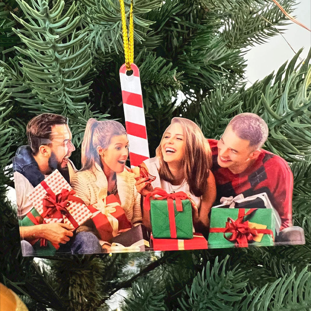 Custom Shape Family Photo Christmas Ornament, Picture Transparent Acrylic Ornament C821