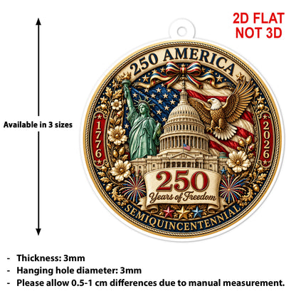 America 250th Anniversary Acrylic Ornament 1776-2026 Patriotic Christmas Gift 686459