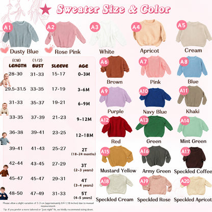 Custom Name Baby Sweater, Personalized Embroidered Toddler Knit Jumper, Baby Shower Gift 686835 WFD