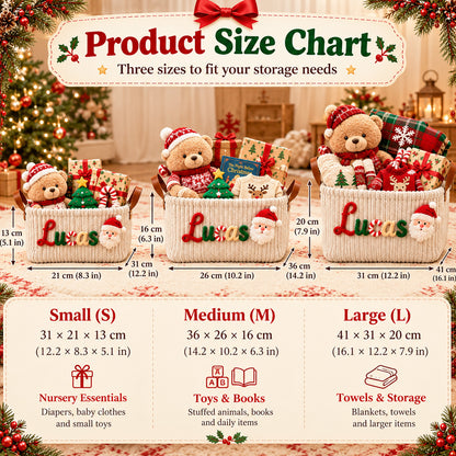 Custom Christmas Basket with Name, Cute Xmas Decor & Gift Holder 686839 WFD