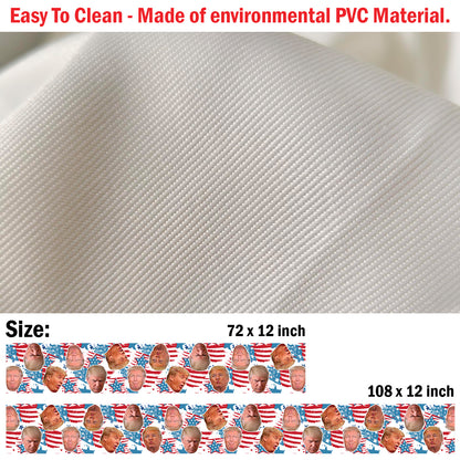 Trump Funny Face Stars Table Runner | Personalized Trump 4th Of July | Independence Day Table Runner For Kitchen 682332 - GOP