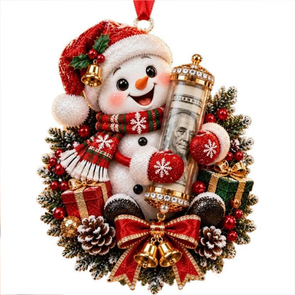 Custom Name Christmas Money Holder Ornament, Cute Festive Acrylic Cash Envelope Gift Holder Tree Hanging Pendant 686940 WFD