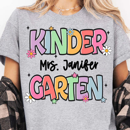 Personalized Kindergarten Teacher T-Shirt | Back to School Tee | Custom Shirt for Teachers 682576