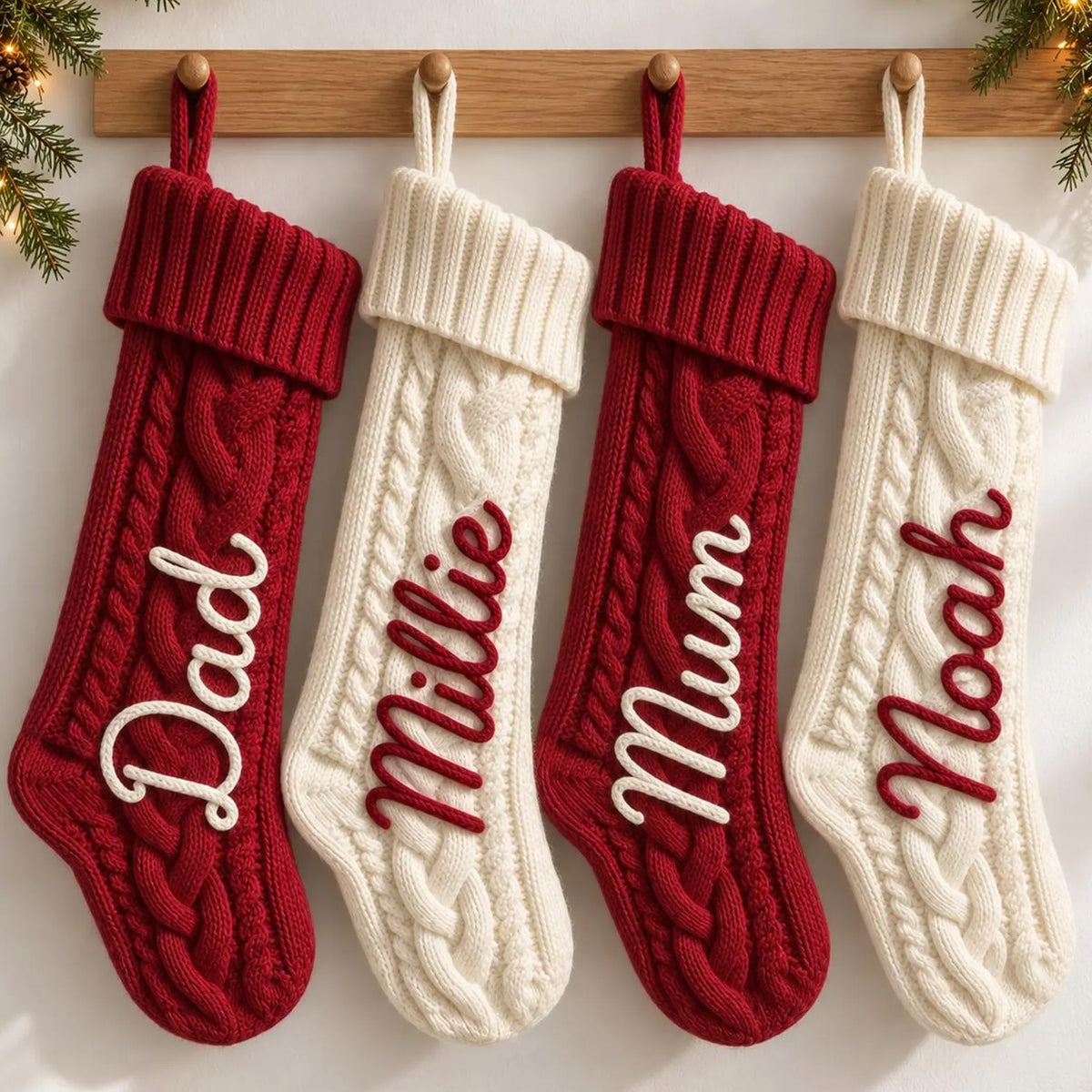 Personalized Christmas Stockings with Name, Holiday Decor, Cozy Winter Gift 686740 WFD