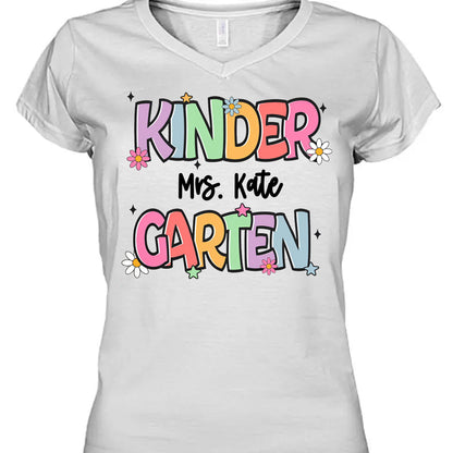Personalized Kindergarten Teacher T-Shirt | Back to School Tee | Custom Shirt for Teachers 682576