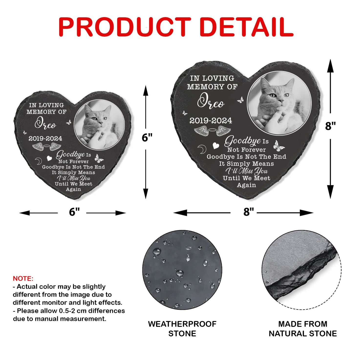 Goodbye Is Not Forever Goodbye Is Not The End Stone, Personalized Photo Memorial Stone, Gifts For Loss of Loved One 682009