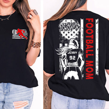 Custom Football Mom Shirt | Personalized Custom Name and Number T-shirt | Gift for Mom | Gift for Wife | Front & Back Shirt 682440