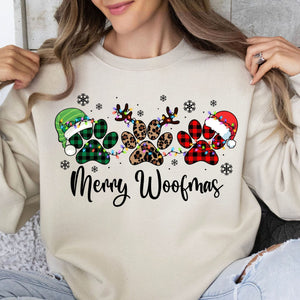 Merry Woofmas Sweatshirt, Pet Lovers Christmas Sweatshirt, Happy Christmas Ugly Sweatshirt - K1491