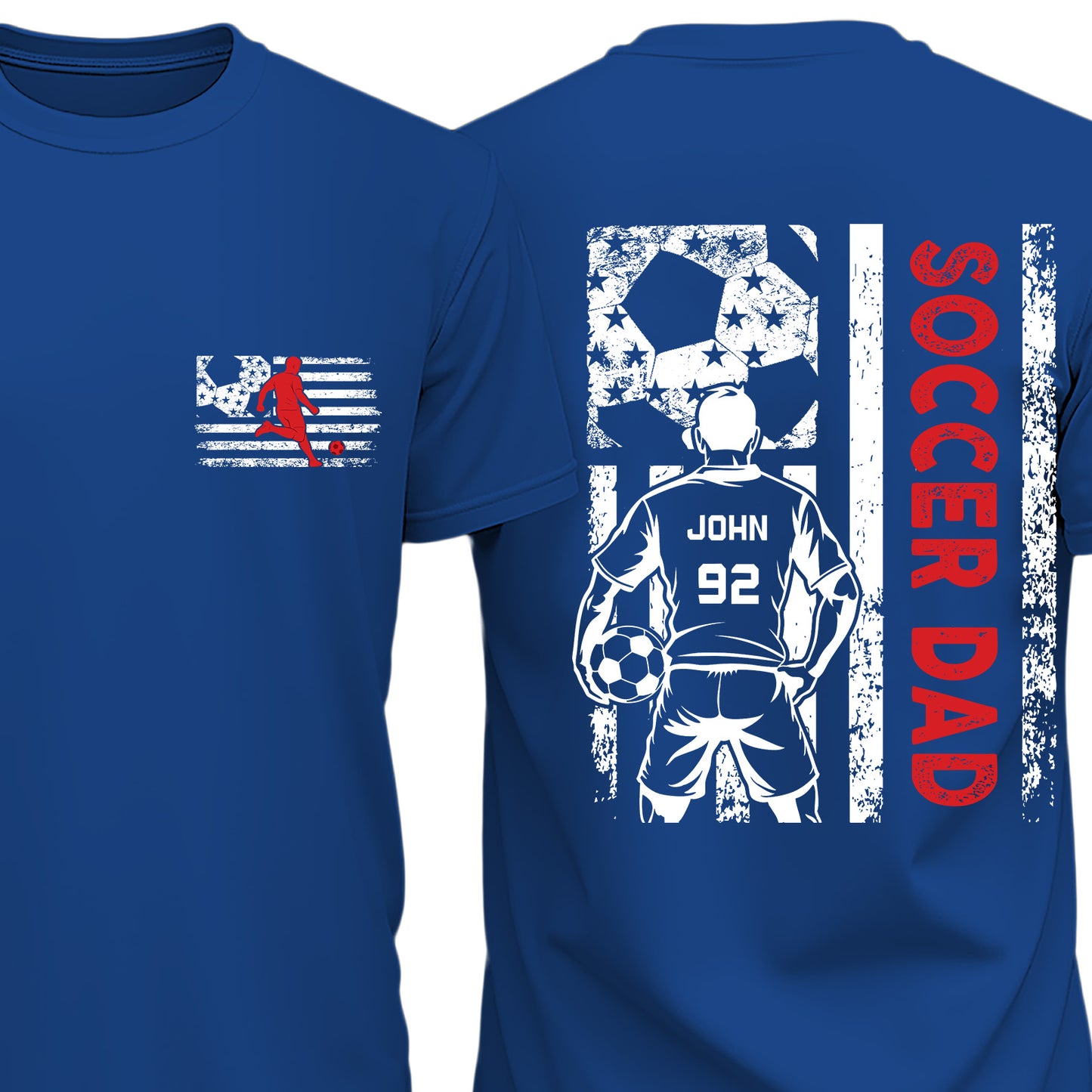 Custom Soccer Dad Shirt | Personalized Custom Name and Number T-shirt | Father's Day Dark Shirt Gift | Gift for Dad | Gift for Husband | Front & Back Shirt 682442