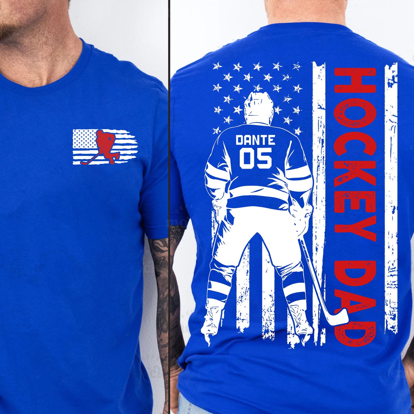 Custom Hockey Dad Shirt | Personalized Custom Name and Number T-shirt | Father's Day Dark Shirt Gift | Gift for Dad | Gift for Husband | Front & Back Shirt 682438