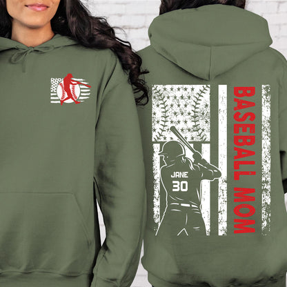 Custom Baseball Mom Shirt | Personalized Custom Name and Number T-shirt | Gift for Mom | Gift for Wife | Front & Back Shirt 682241