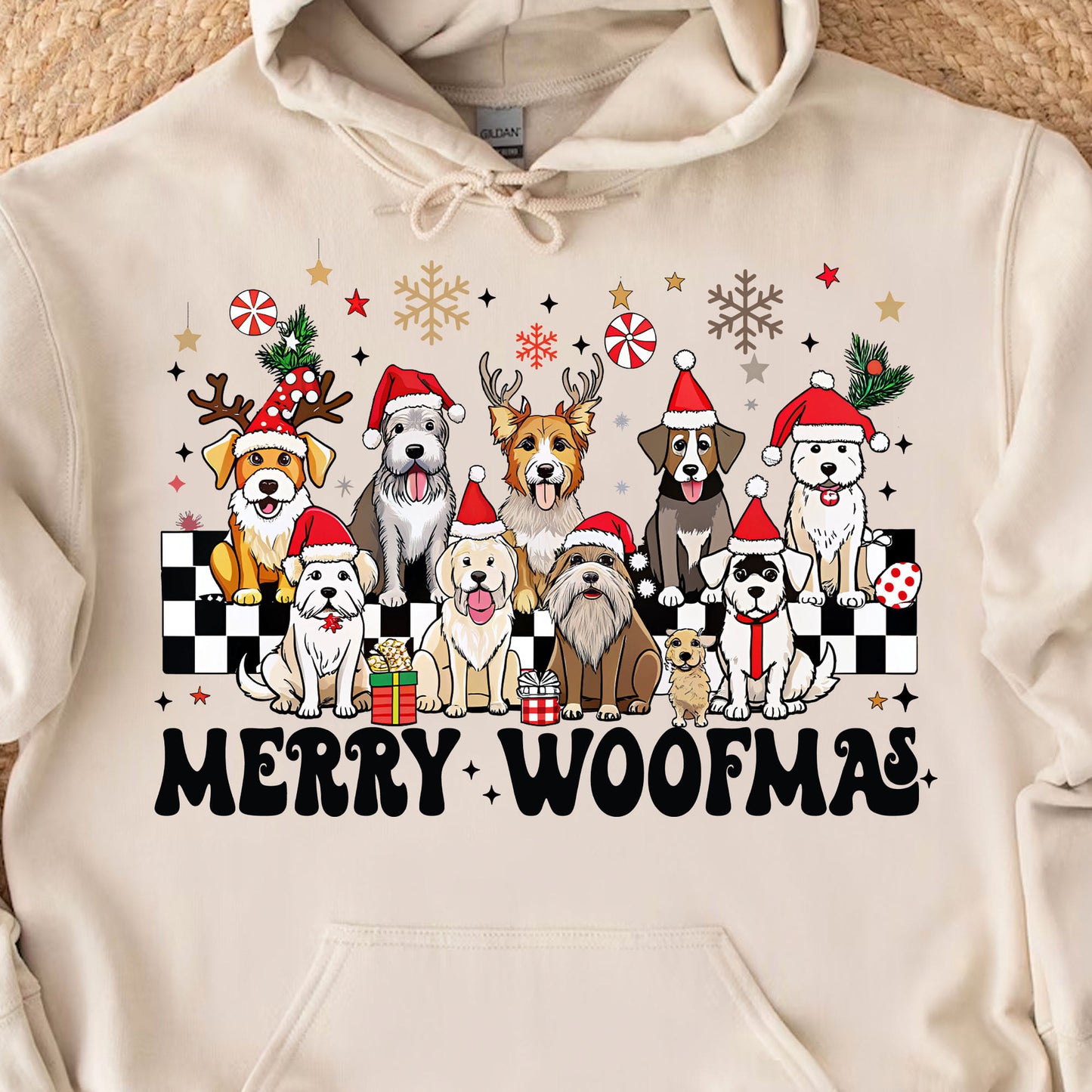 Merry Woofmas Sweatshirt, Pet Lovers Christmas Sweatshirt, Happy Christmas Ugly Sweatshirt - K1492