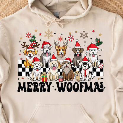 Merry Woofmas Sweatshirt, Pet Lovers Christmas Sweatshirt, Happy Christmas Ugly Sweatshirt - K1492