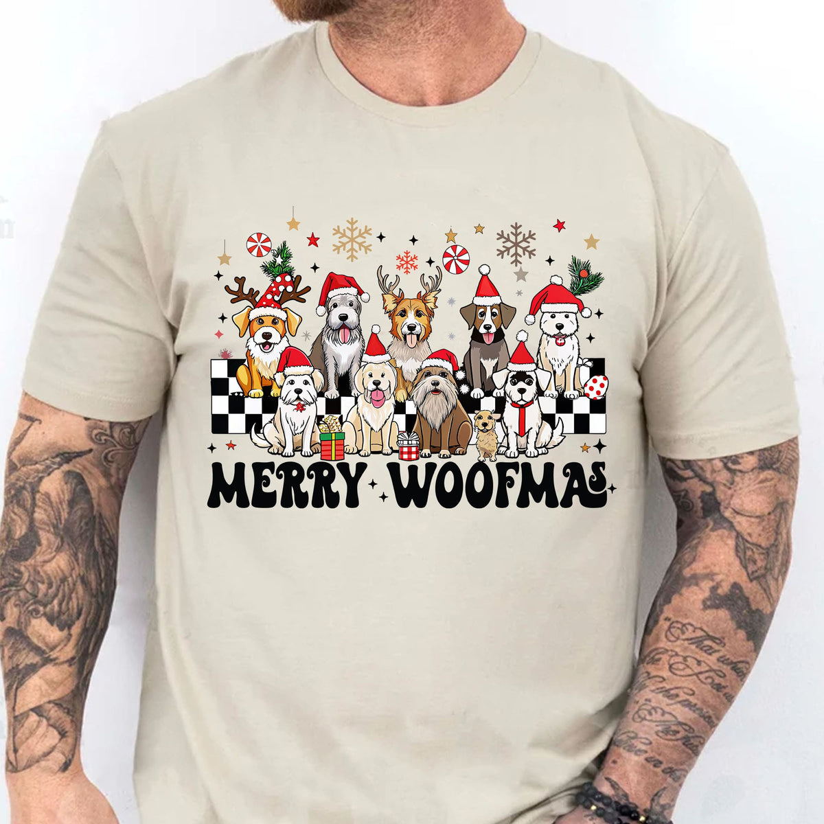 Merry Woofmas Sweatshirt, Pet Lovers Christmas Sweatshirt, Happy Christmas Ugly Sweatshirt - K1492