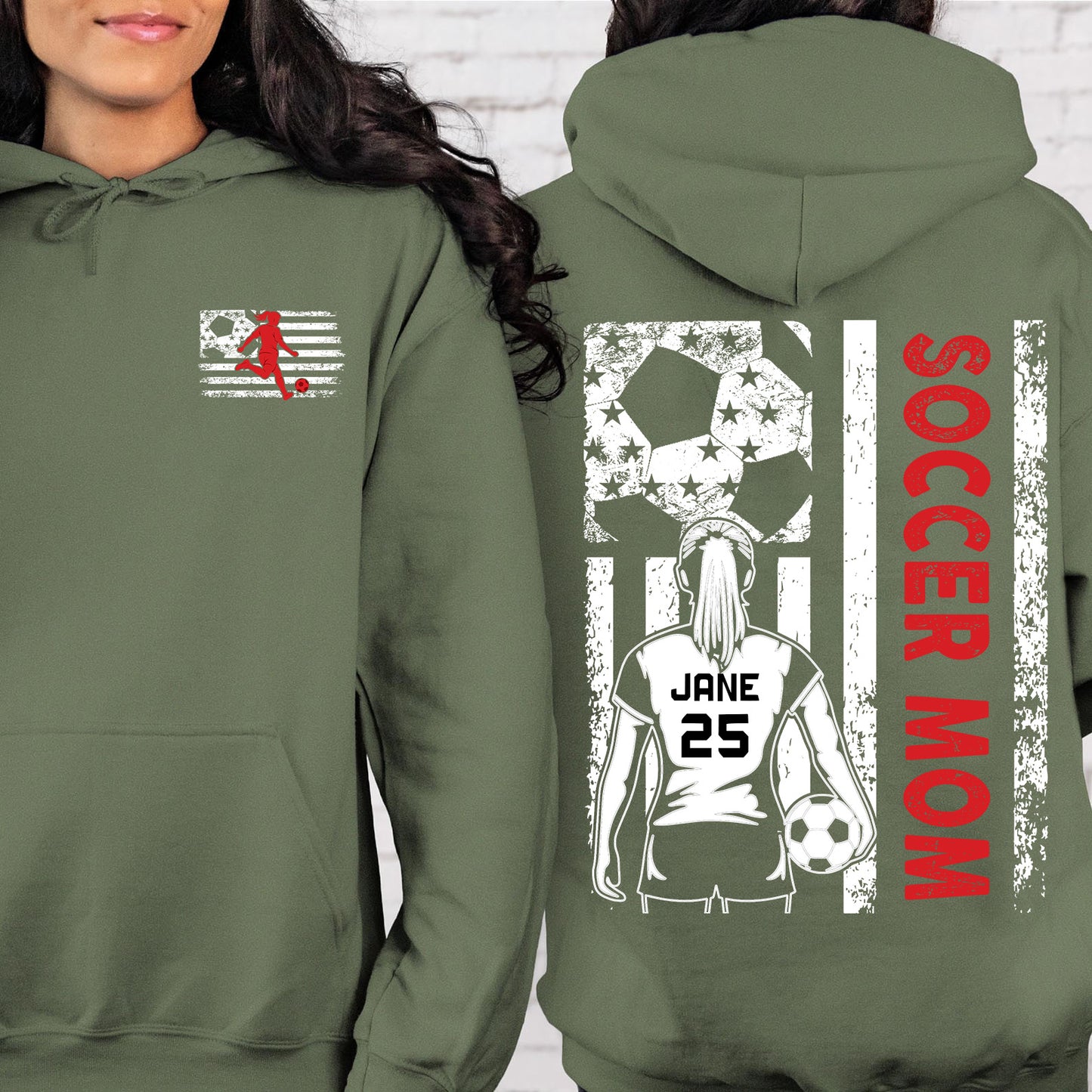 Custom Soccer Mom Shirt | Personalized Custom Name and Number T-shirt | Gift for Mom | Gift for Wife | Front & Back Shirt 682435