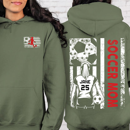 Custom Soccer Mom Shirt | Personalized Custom Name and Number T-shirt | Gift for Mom | Gift for Wife | Front & Back Shirt 682435