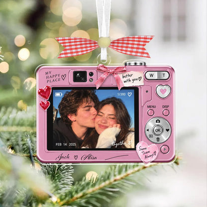 Custom Photo Couple Digital Camera Acrylic Ornament, Personalized Christmas Ornament, Gift for Couple 686517 WFD