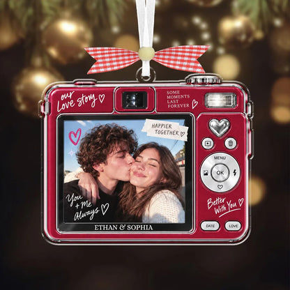 Custom Photo Couple Digital Camera Acrylic Ornament, Personalized Christmas Ornament, Gift for Couple 686517 WFD