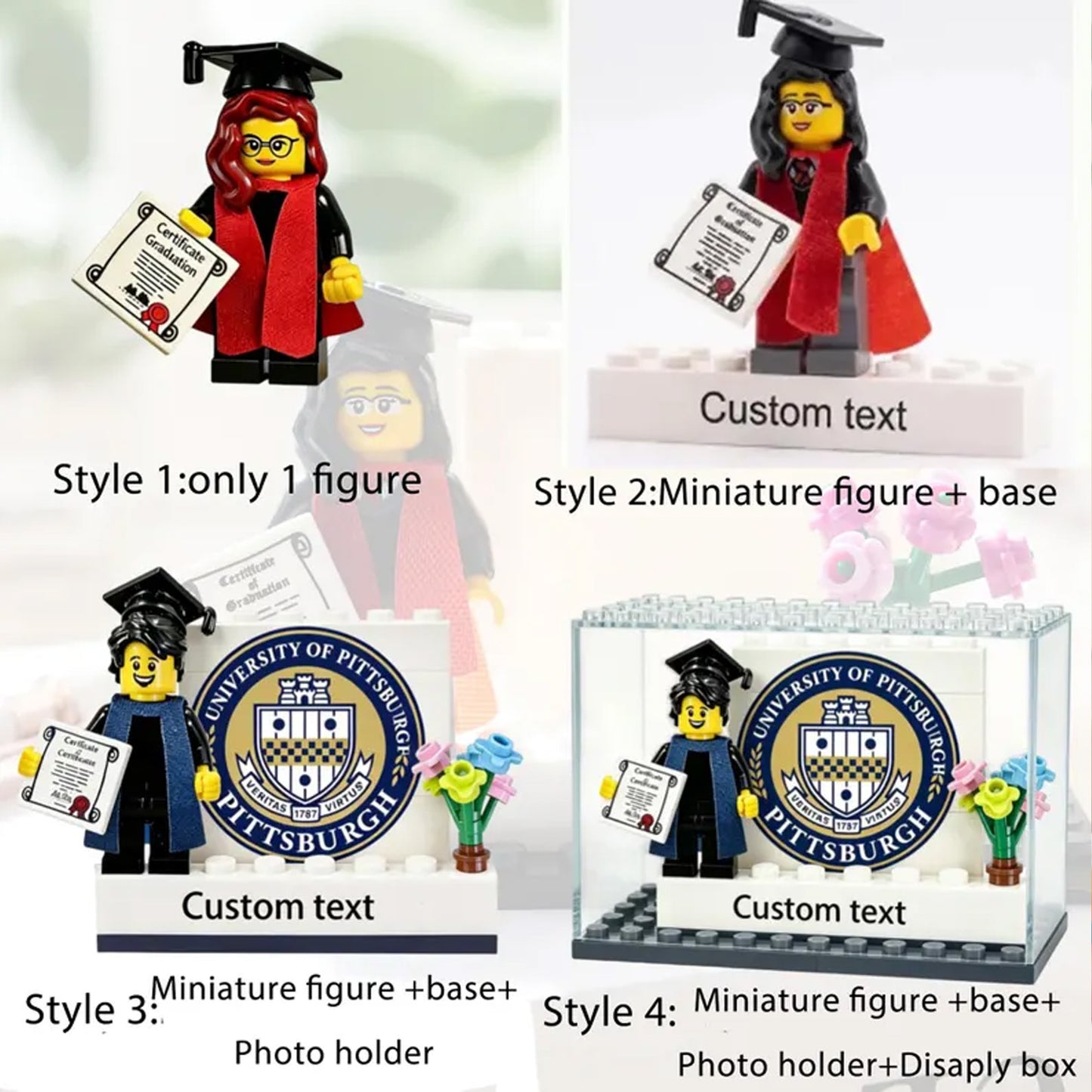 Personalized LEGO Class of 2026 Mini Figure, Custom School Logo Name Graduation Keepsake Gift 685020