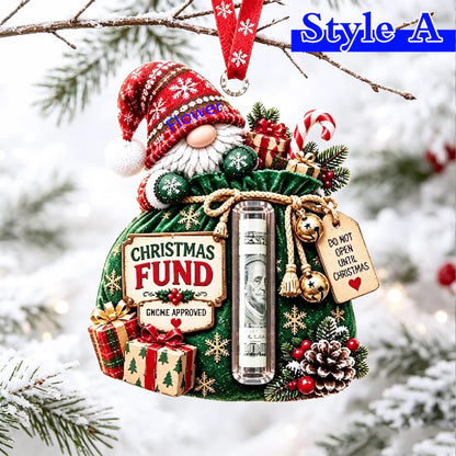 Personalized Christmas Animal Acrylic Money Holder Ornament, Custom Name Cash Gift, Cute Holiday Tree Decoration 686939 WFD