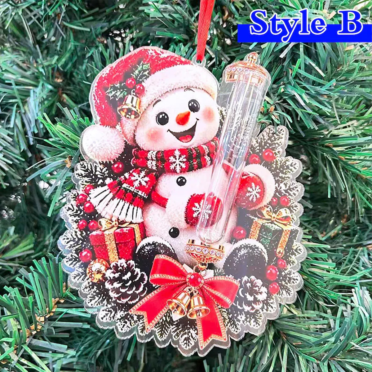 Personalized Christmas Animal Acrylic Money Holder Ornament, Custom Name Cash Gift, Cute Holiday Tree Decoration 686939 WFD