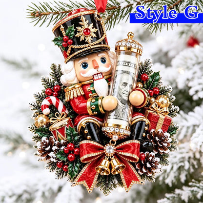 Personalized Christmas Animal Acrylic Money Holder Ornament, Custom Name Cash Gift, Cute Holiday Tree Decoration 686939 WFD