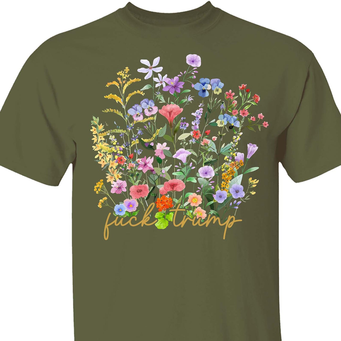 Subtle Fuck Trump Shirt - Ditsy Floral 8647 Anti Trump Tee, Democrat & Anti Republican Parody Shirt 682195