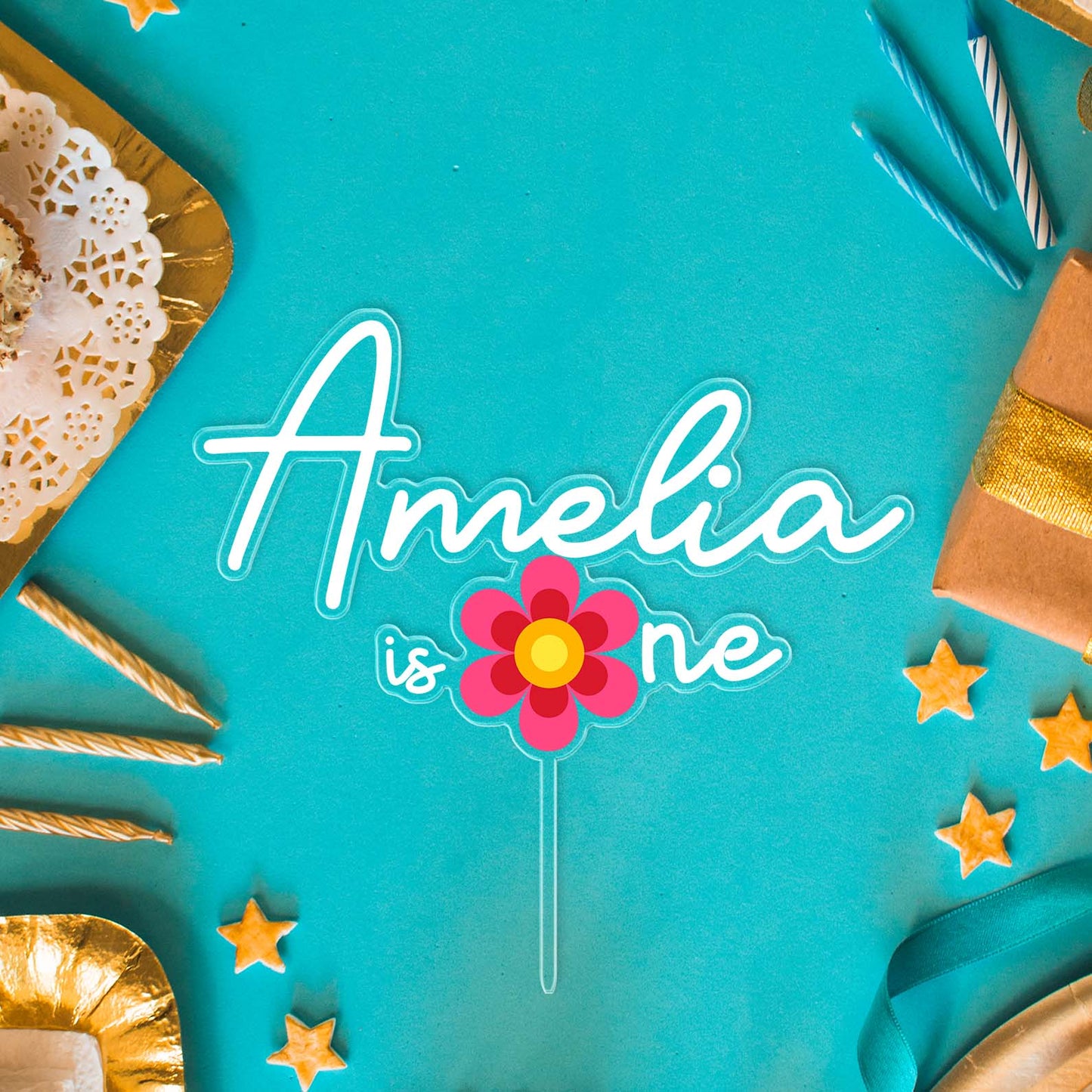 Custom Shape Acrylic Cake Topper | Personalized Gift For Family, Gift for Birthday, Gift for Anniversary 683828