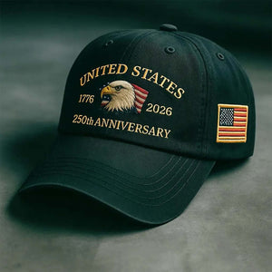 250 Years Anniversary Trucker Hat | 250th Anniversary Embroidered Trucker Hat | U.S. Tribute Retro Cap Hat BX25