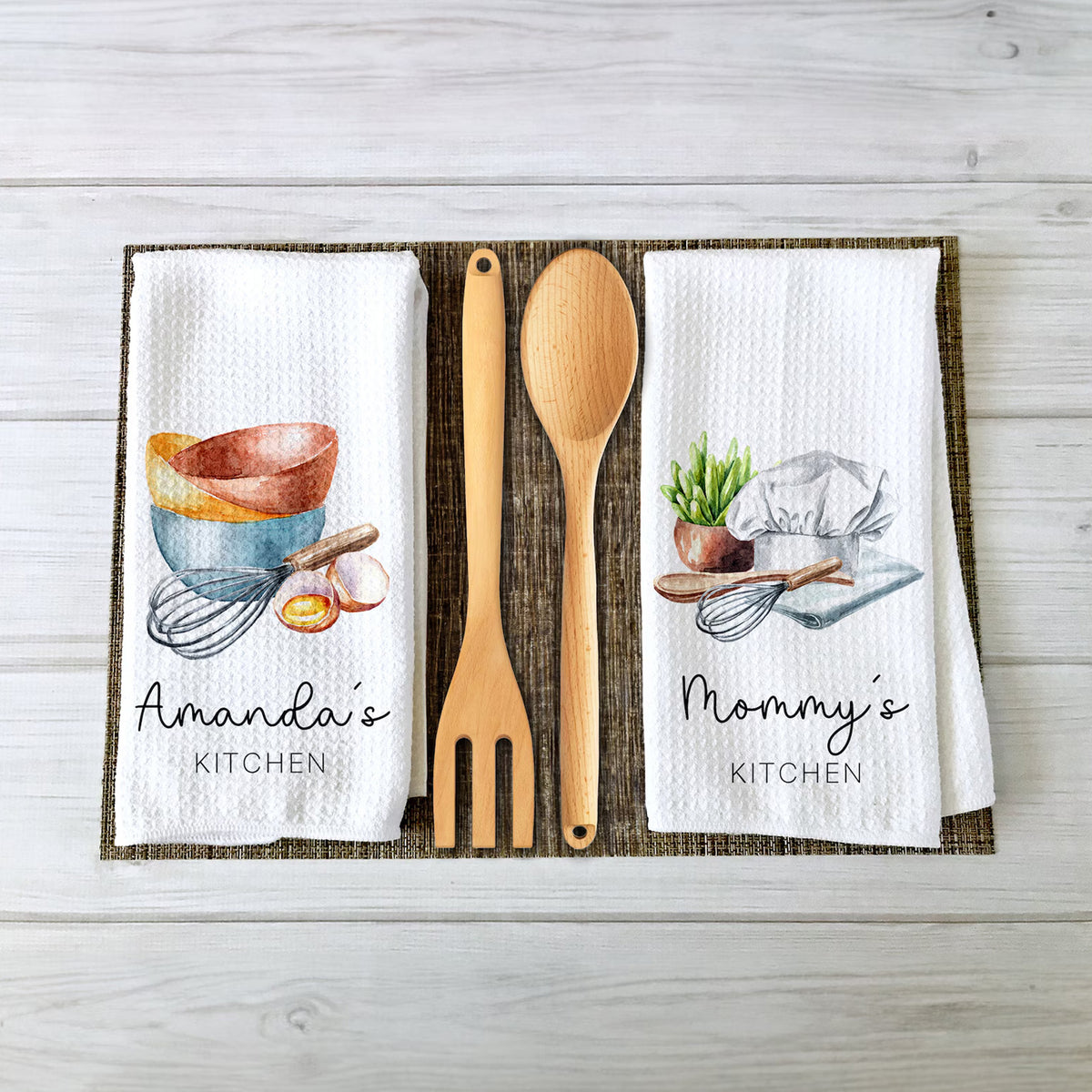 Personalized Waffle Weave Kitchen Towel, Cooking Utensils Tea Towel, Unique Housewarming & Mother’s Day Gift 686642 WFD