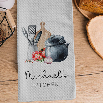 Personalized Waffle Weave Kitchen Towel, Cooking Utensils Tea Towel, Unique Housewarming & Mother’s Day Gift 686642 WFD