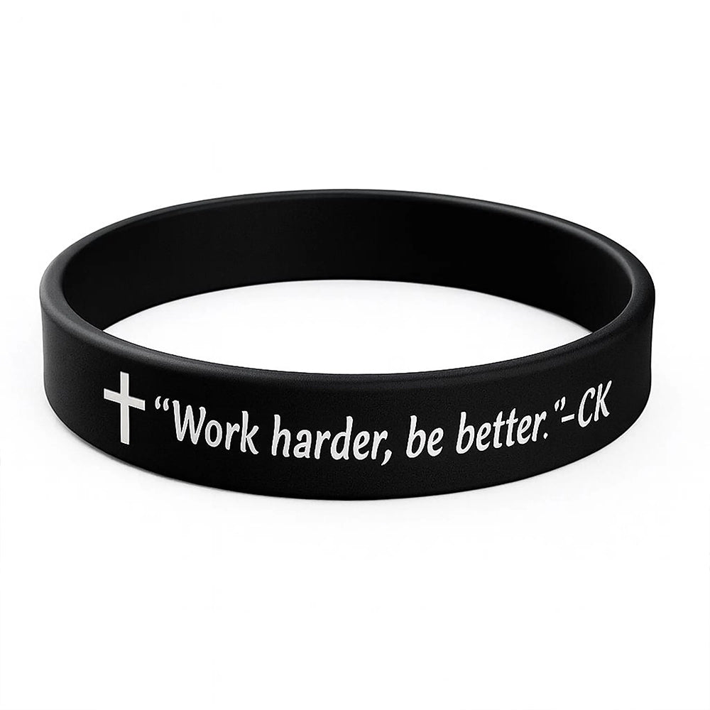 Work Harder Be Better Charlie Kirk Printed Silicone Bracelet | Justice Charlie Kirk Memorial Silicone Wristbands 683137