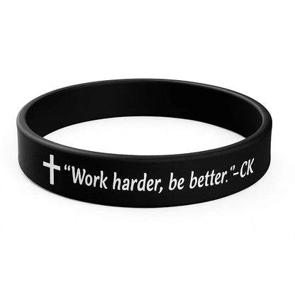 Work Harder Be Better Charlie Kirk Printed Silicone Bracelet | Justice Charlie Kirk Memorial Silicone Wristbands 683137