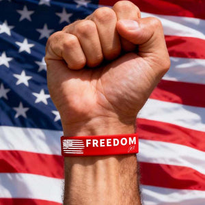 Charlie Kirk "FREEDOM" Printed Silicone Bracelet | Justice Charlie Kirk Memorial Silicone Wristbands | Charlie Kirk Signature Wristbands 683131
