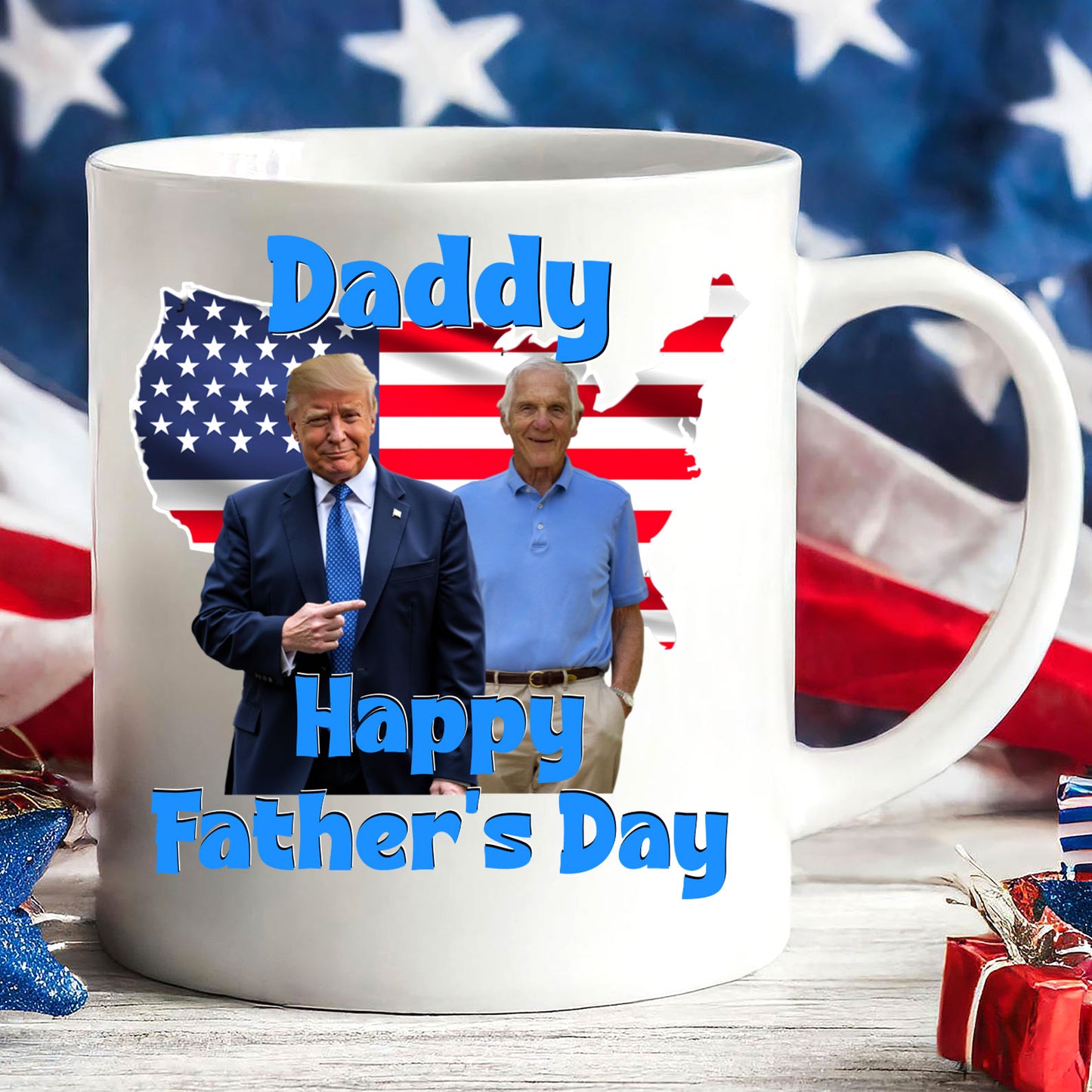 My Dad With Donald Trump Custom Photo Mug | Father's Day Mug | Father's Day Gift Ideas 682023 - GOP