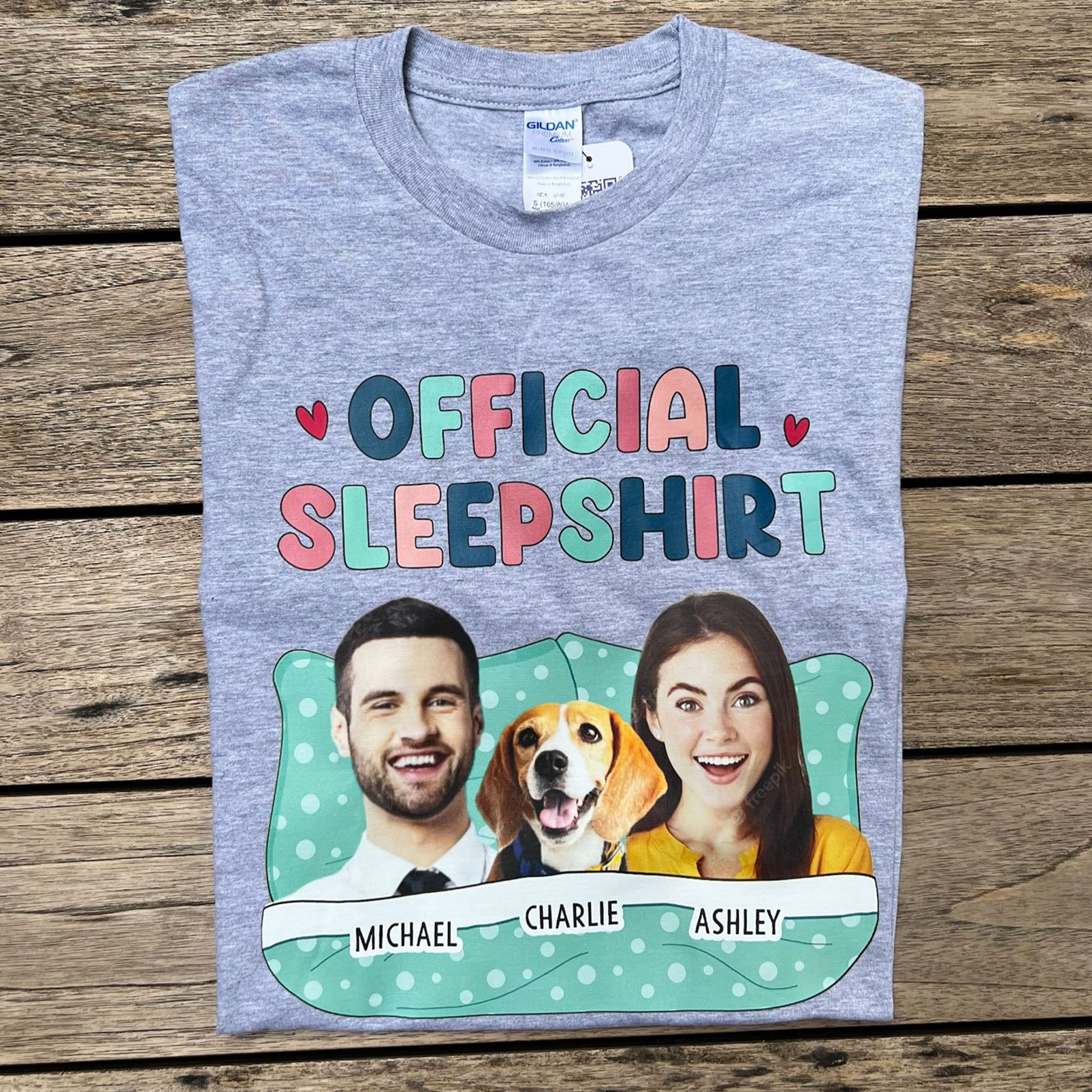 Official Sleepshirt Personalized Custom Photo Dog Cat Shirt C558V2