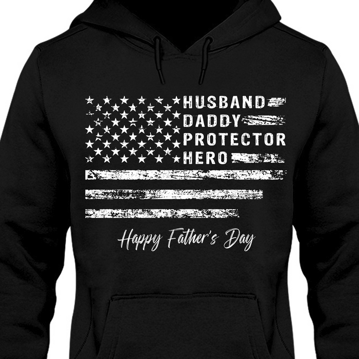 Husband Daddy Protector Hero Personalized Custom Dad Shirt T642