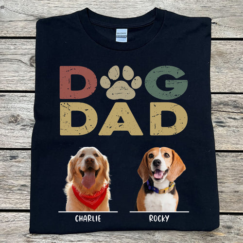 Dog Dad Dog Mom Personalized Custom Photo Dog Shirt C676