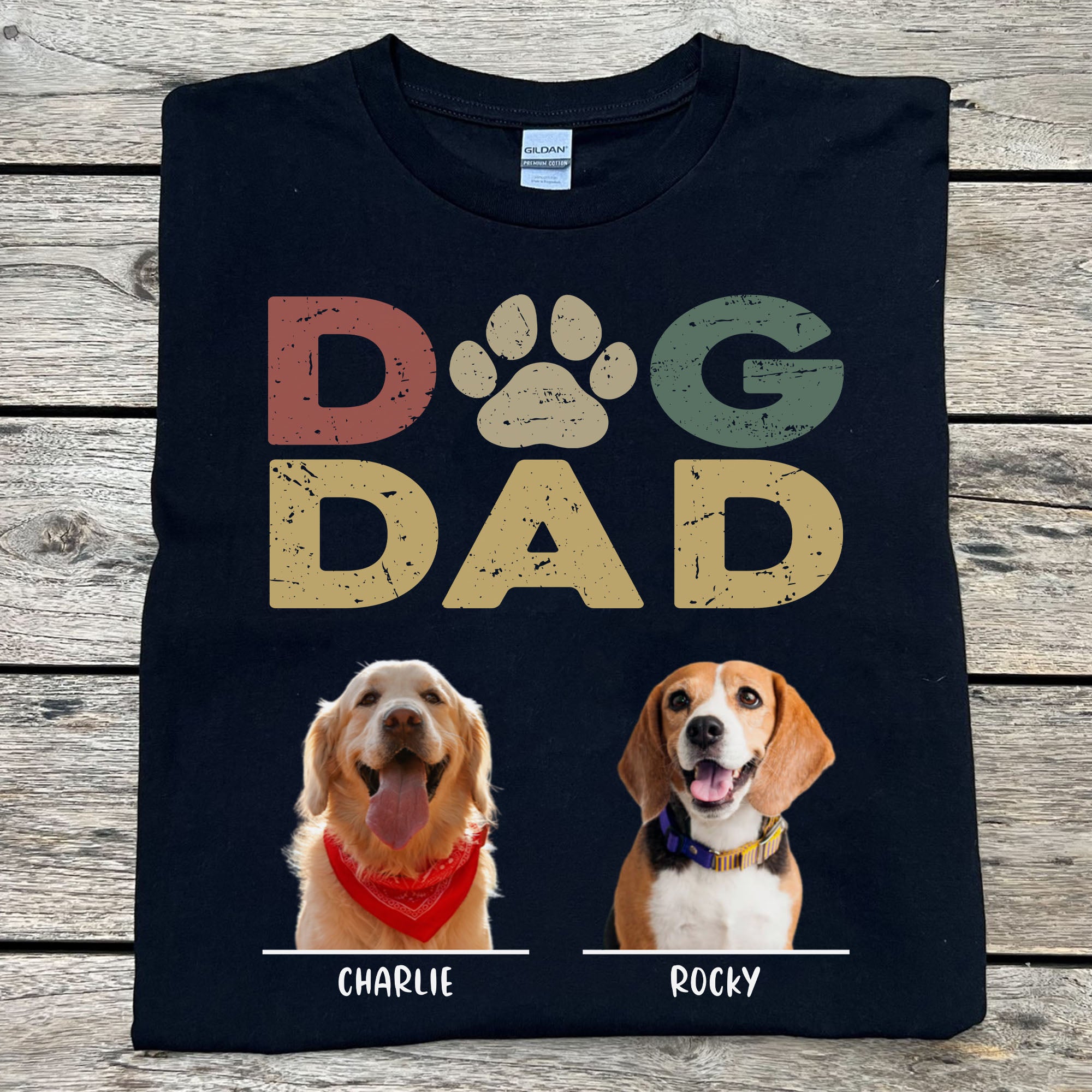 Dog Dad Dog Mom Personalized Custom Photo Dog Shirt C676