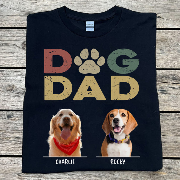 Dog Dad Dog Mom Personalized Custom Photo Dog Shirt