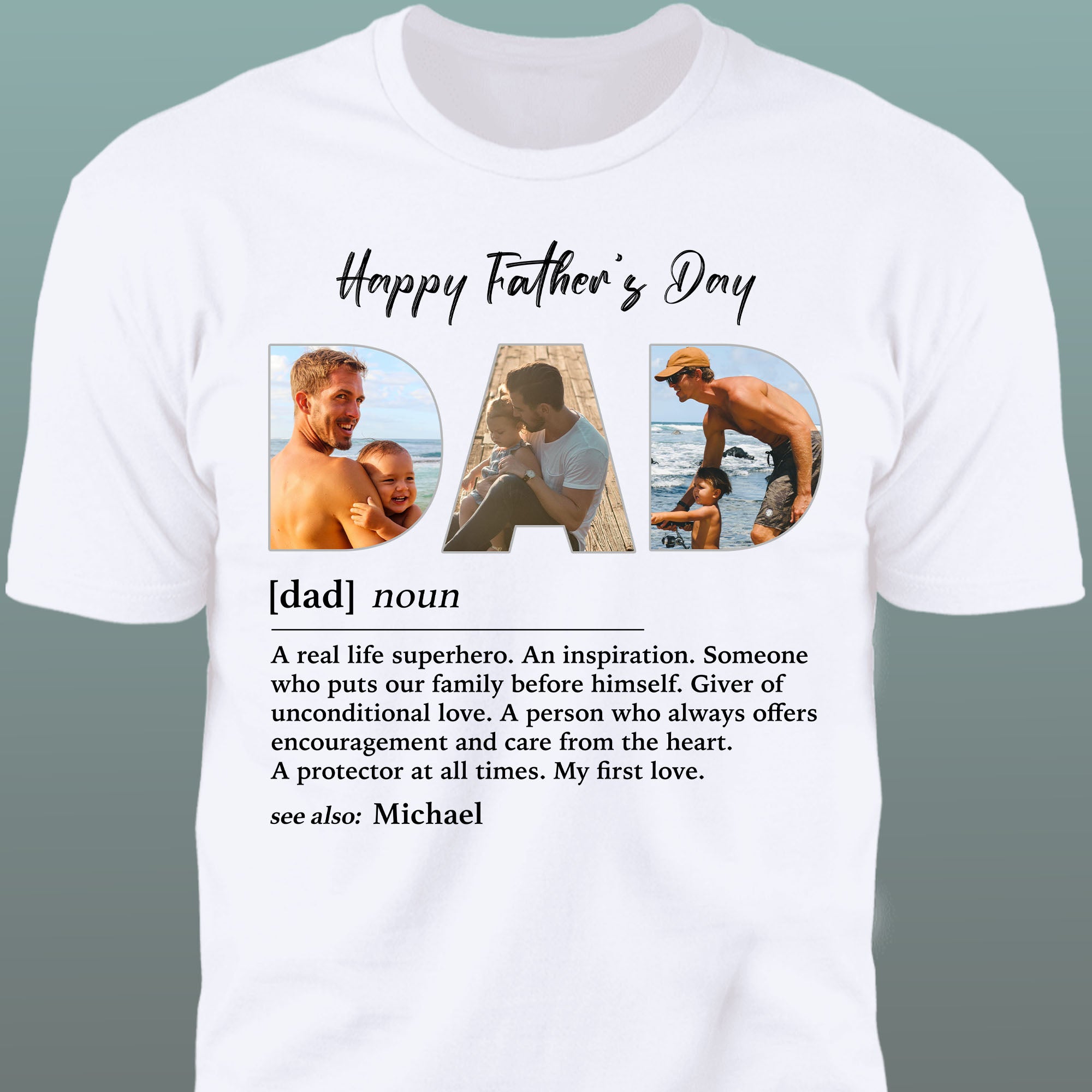 Dad Noun Personalized Custom Photo Dad Shirt C561