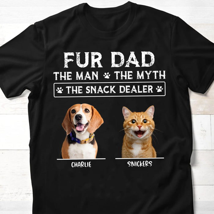 The Man The Myth The Snack Dealer Personalized Custom Photo Dog Cat Dad Shirt C649