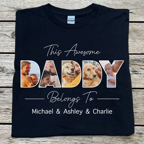 Awesome Daddy Mommy Personalized Custom Photo Dad Mom Shirt C669