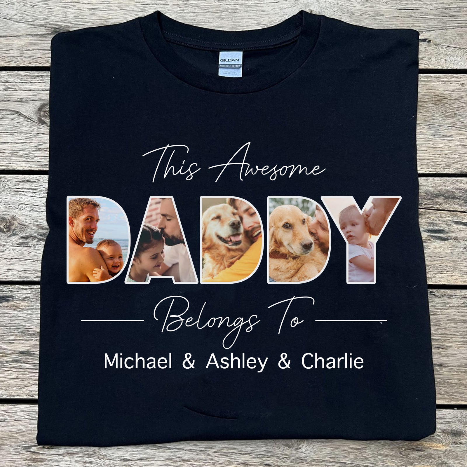 Awesome Daddy Mommy Personalized Custom Photo Dad Mom Shirt C669