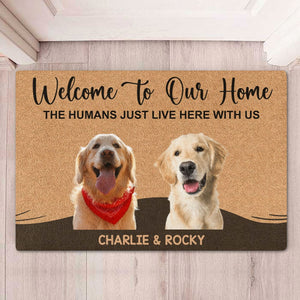 Welcome To The Pet Home Personalized Custom Photo Dog Cat Doormat C656